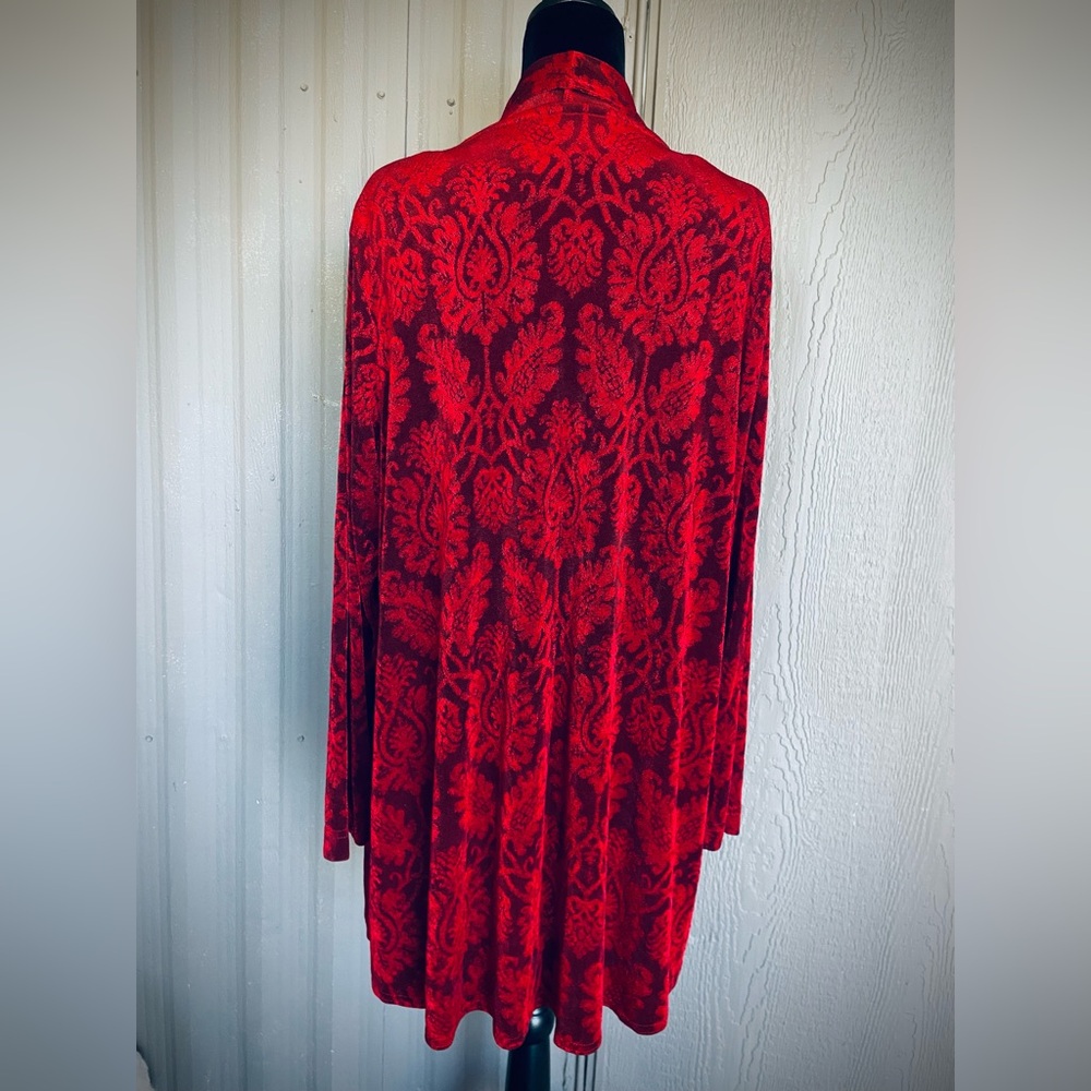 Coldwater Creek Set Cardigan Jacket & Tank Red Slinky Knit Travel Elegant EUC 1X - Picture 5 of 10